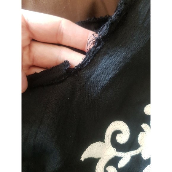 Westport Floral Dress Size Medium Black Beige  Embroidered Sleevesless Bohemian - Picture 11 of 12